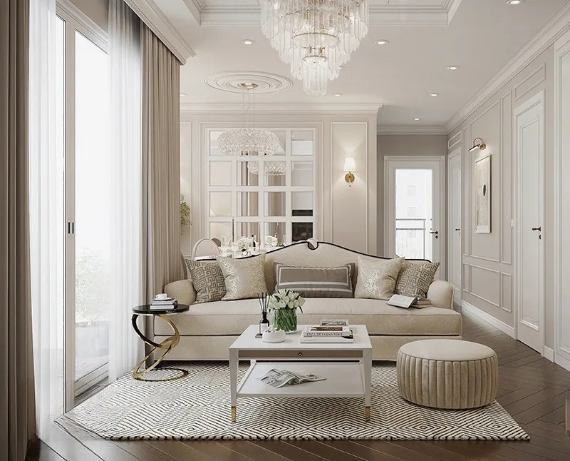Căn 2 phòng ngủ Vinhomes Central Park – Phong cách tân cổ điển